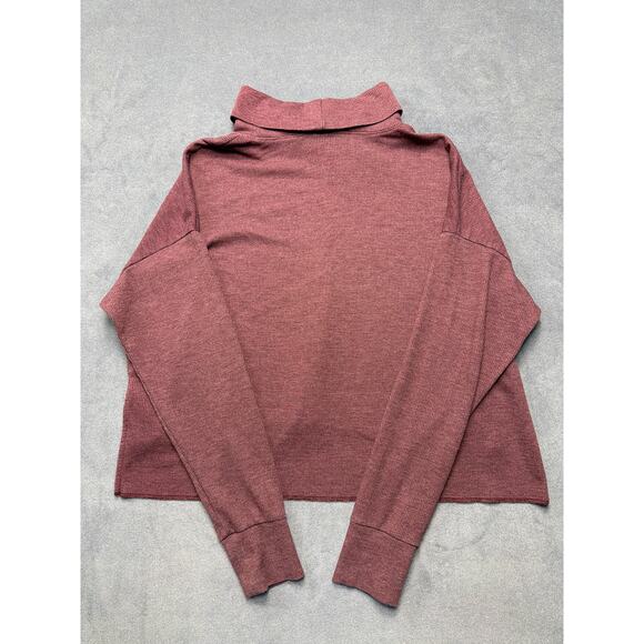 American Eagle Cropped Ribbed Turtleneck Purple Hi Low Women's Size X-Small - Picture 8 of 8